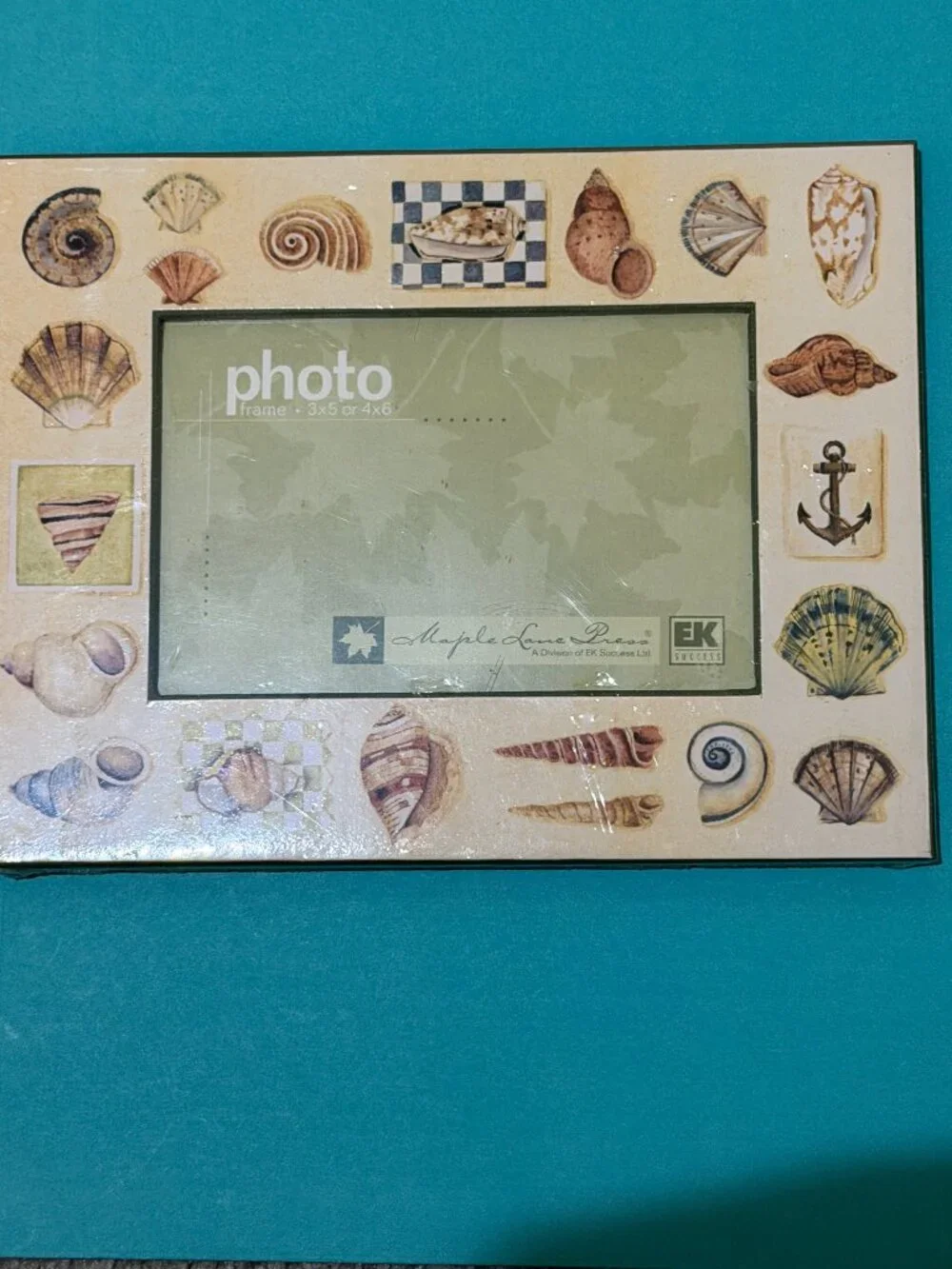 Maple Lane Press Seashell Photo Frame for 3x5 picture-Coastal Beach Nautical